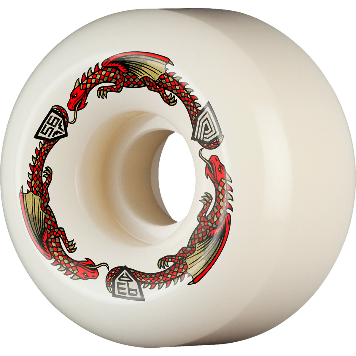 Powell Peralta Dragon Formula V6 Wide Cut Wheels White/Red 93A 56mm x 36mm