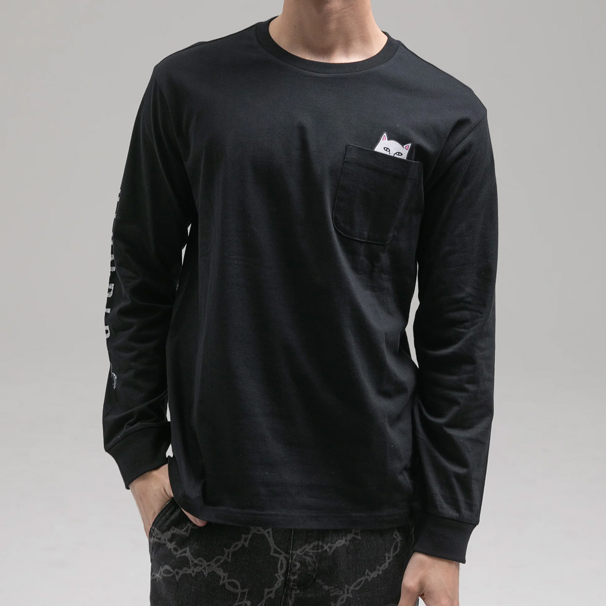 RIPNDIP Lord Nermal Longsleeve T-Shirt Black RIPNDIP Lord Nermal Longsleeve T-Shirt Black