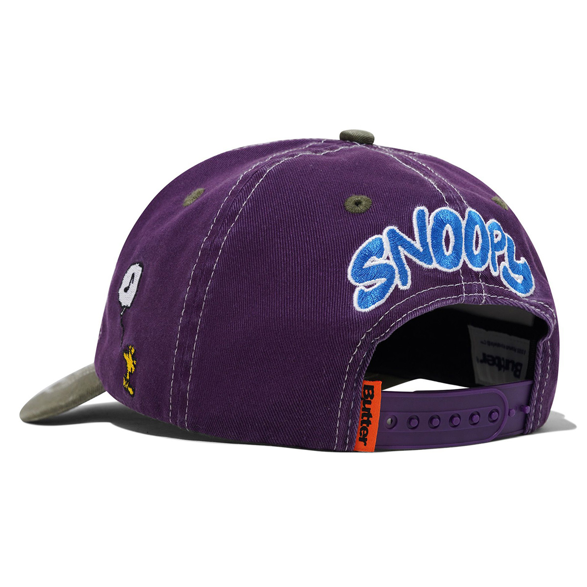 Butter Goods x Peanuts Music Snapback Cap Washed Purple/Fern