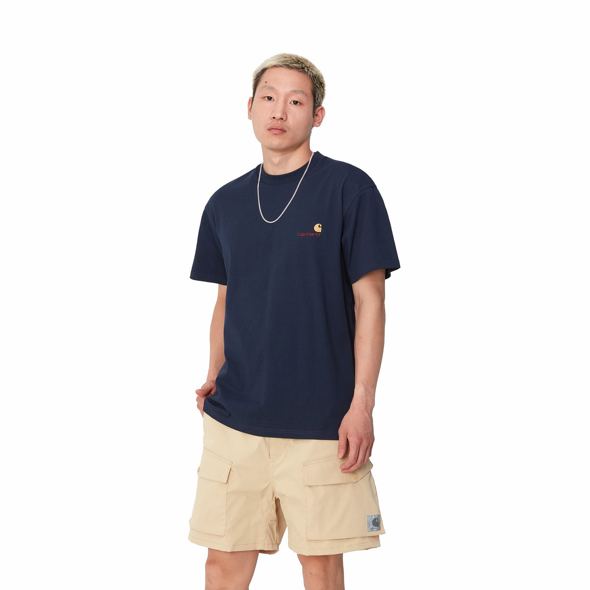 Carhartt WIP American Script T-Shirt Air Force Blue Carhartt WIP American Script T-Shirt Air Force Blue