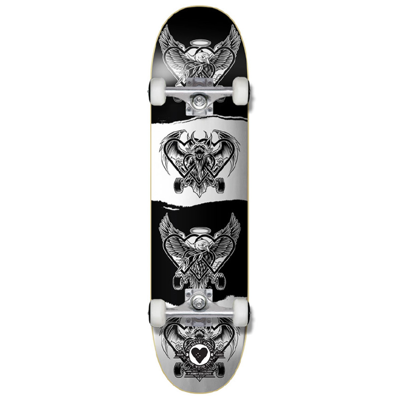 The Heart Supply Bam Margera Dark Light Pro Complete Skateboard Black/White 8.0