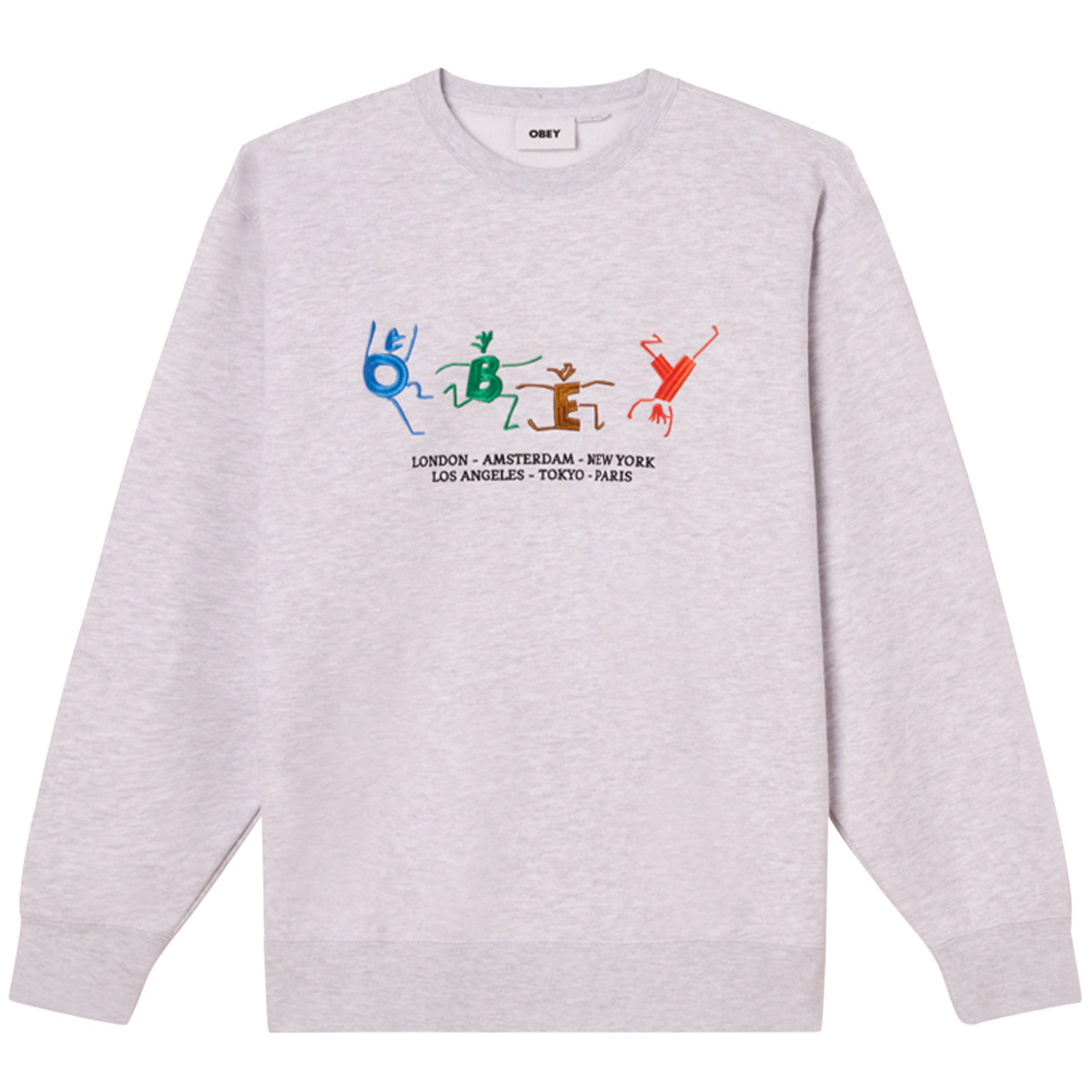 Obey People Crewneck Sweater Ash Grey Obey People Crewneck Sweater Ash Grey