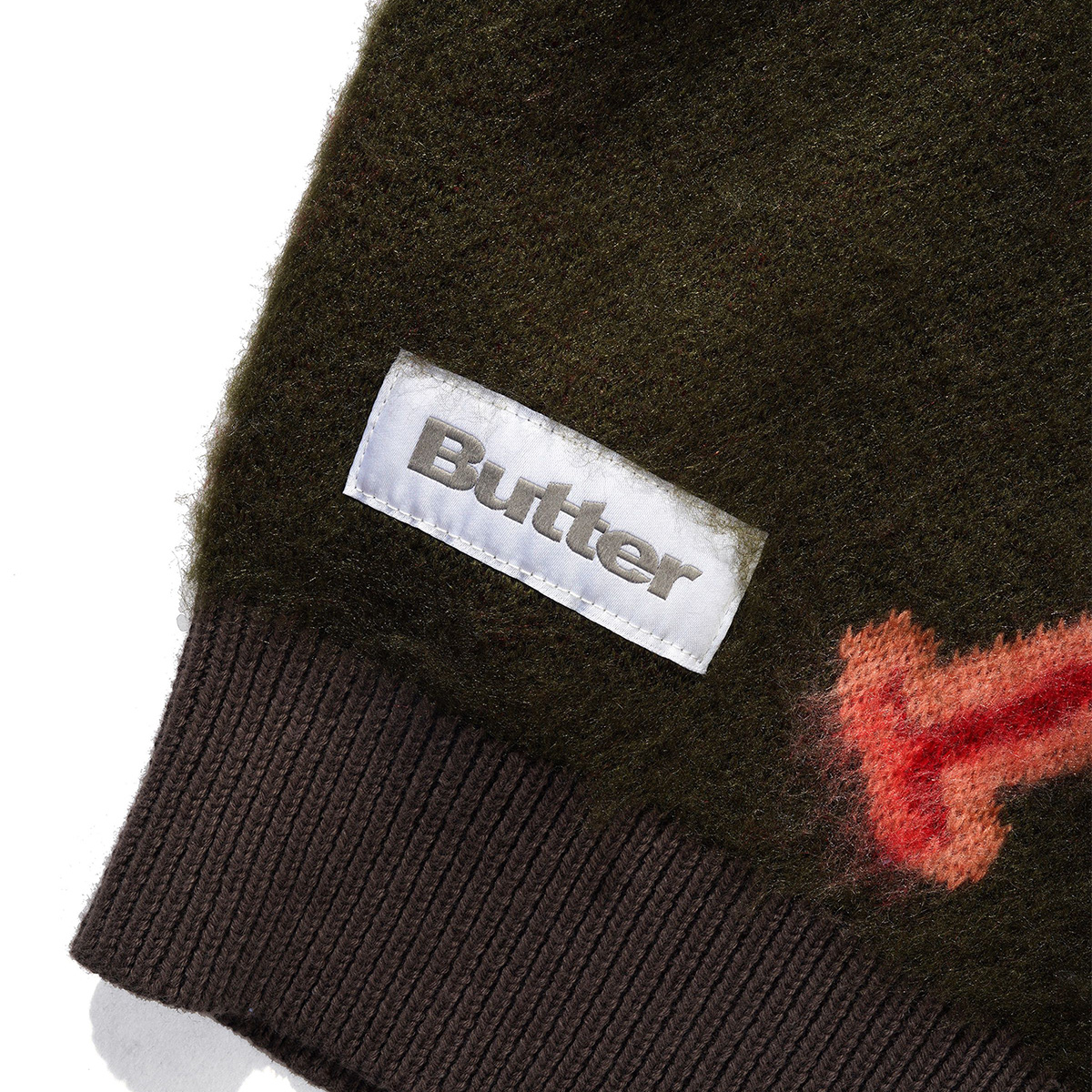 Butter Goods Beetle Zip-Thru Knit Sweater Olive Butter Goods Beetle Zip-Thru Knit Sweater Olive