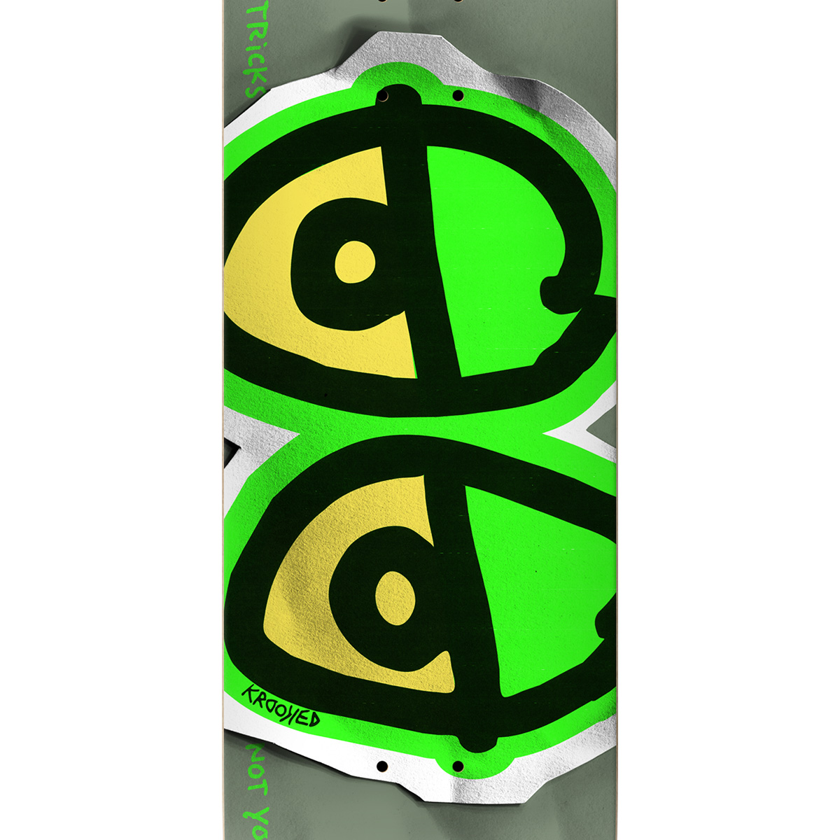 Krooked DBX Eyes Skateboard Deck Light Green Full SE 8.25 Krooked DBX Eyes Skateboard Deck Light Green Full SE 8.25