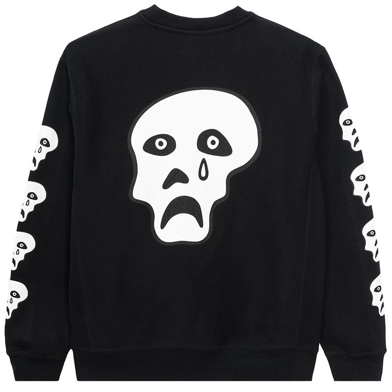 Tired Sad Skulls Crewneck Sweater Black