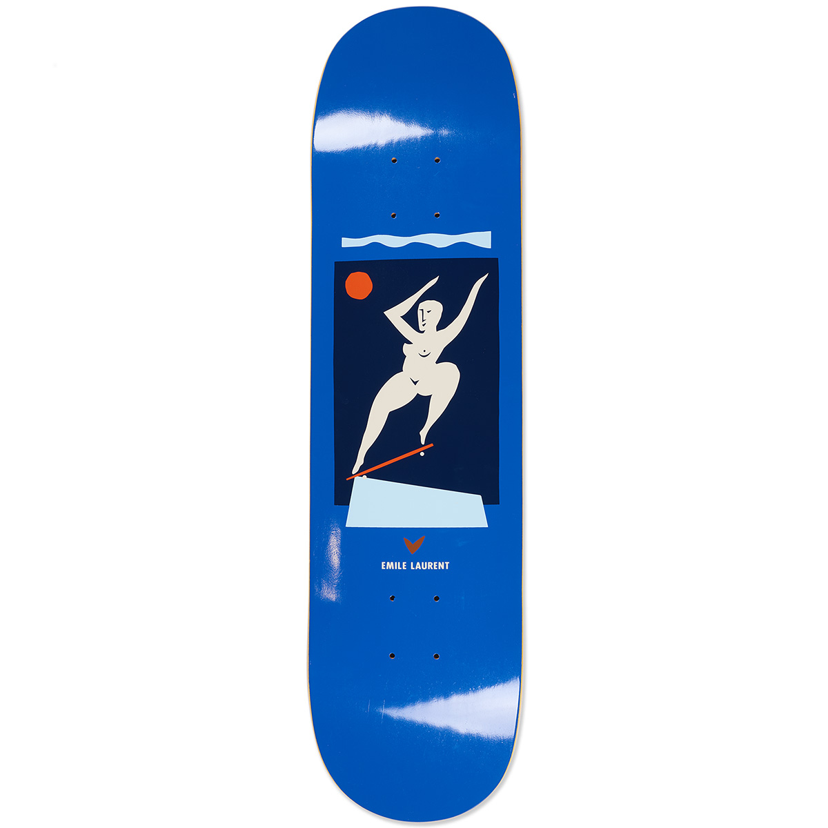 Polar Emile Laurent Crooks Skateboard Deck Blue Short Shape 8.5