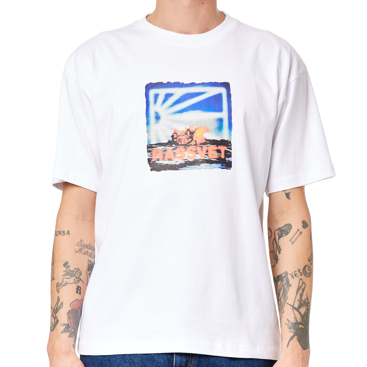Rassvet On Fire Knit T-Shirt White Rassvet On Fire Knit T-Shirt White