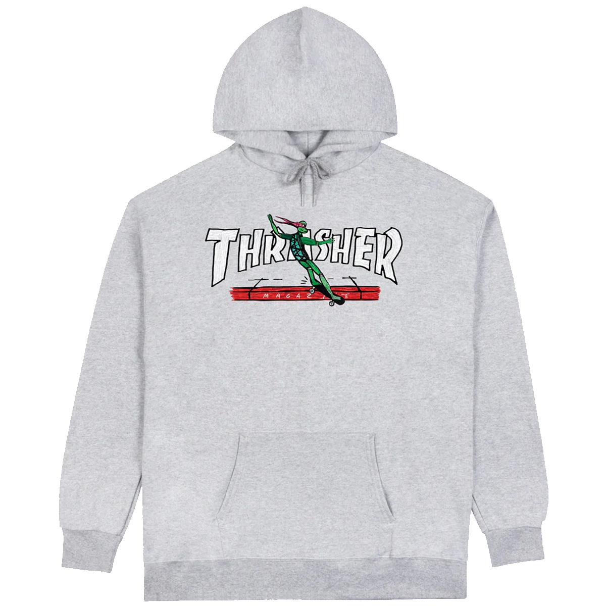 Thrasher Red Curb By Lsd Worldpeace Hooded Sweater Ash Grey