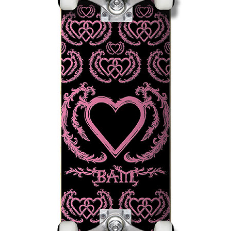 The Heart Supply Bam Margera United Pro Complete Skateboard Black/Pink 8.0 The Heart Supply Bam Margera United Pro Complete Skateboard Black/Pink 8.0