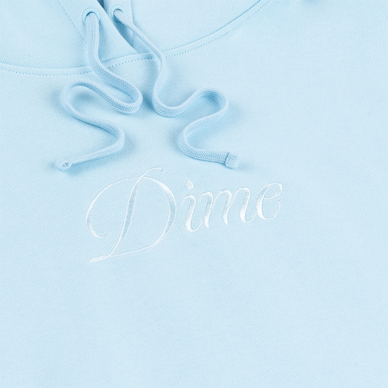 Dime Cursive Logo Hoodie Baby Blue Dime Cursive Logo Hoodie Baby Blue