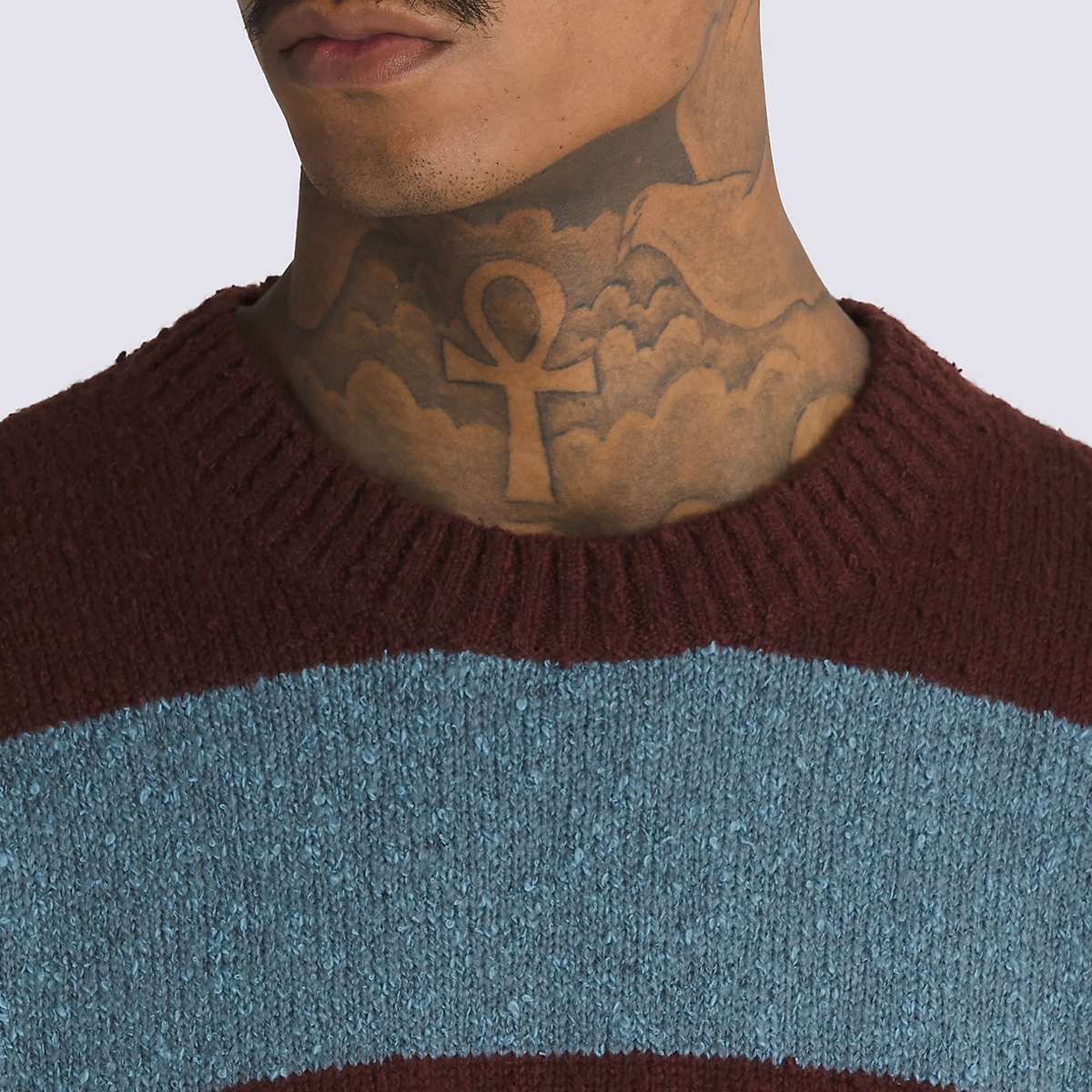 Vans Darby Stripe Crew Sweater Bitter Chocolate/Bstone Vans Darby Stripe Crew Sweater Bitter Chocolate/Bstone