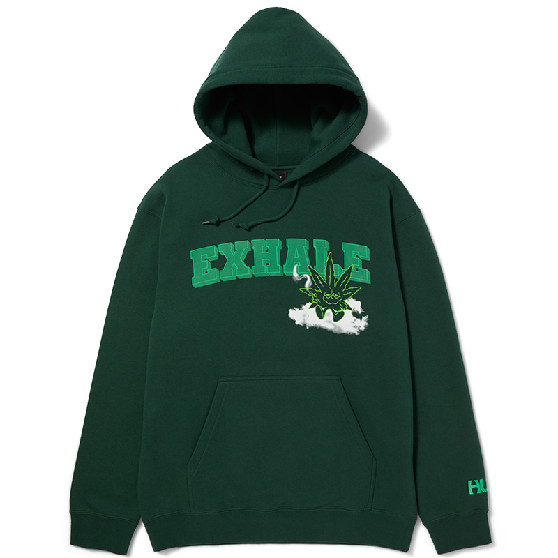 HUF X Green Buddy Exhale Buddy Hoodie Forest Green