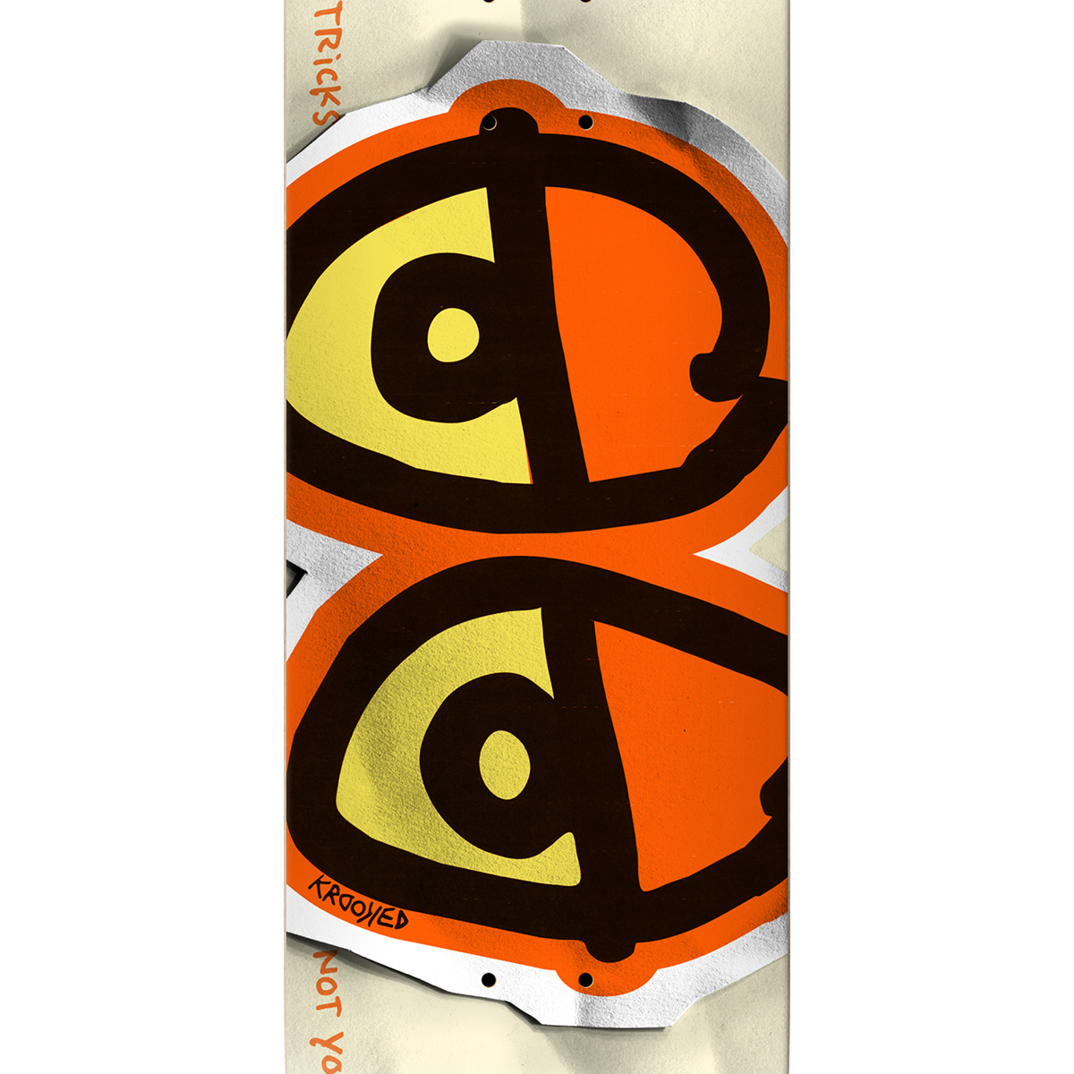 Krooked DBX Eyes Skateboard Deck Bright Orange 8.5