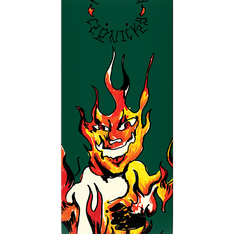 Krooked Cernicky Inferno Skateboard Deck Green 8.38 Krooked Cernicky Inferno Skateboard Deck Green 8.38