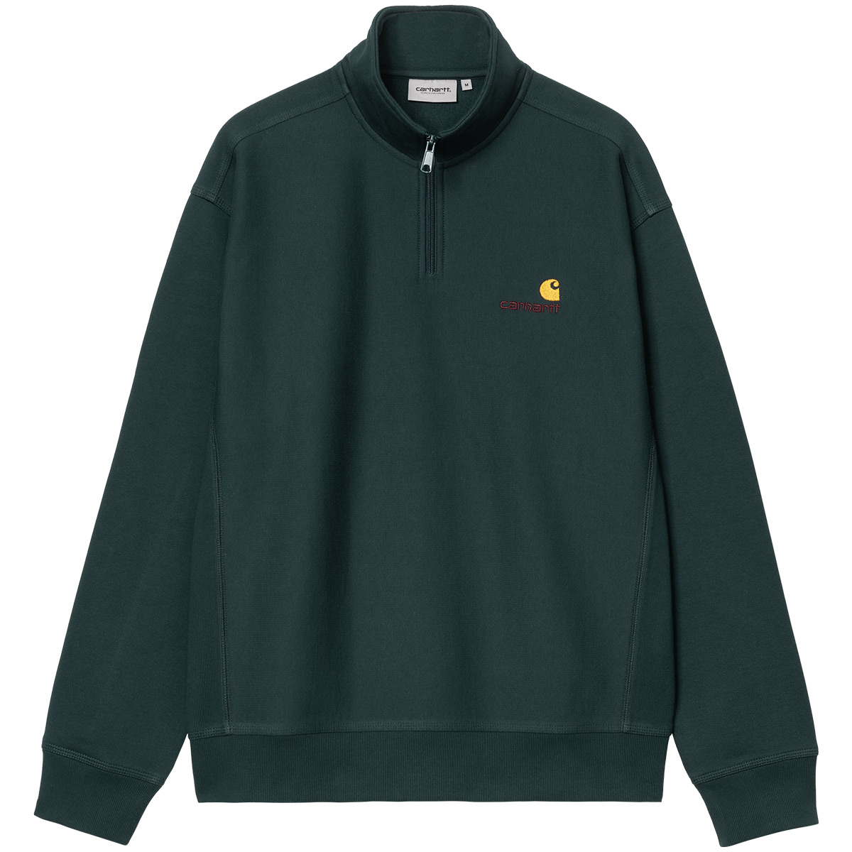Carhartt WIP Half Zip American Script Sweater Deep Lagoon