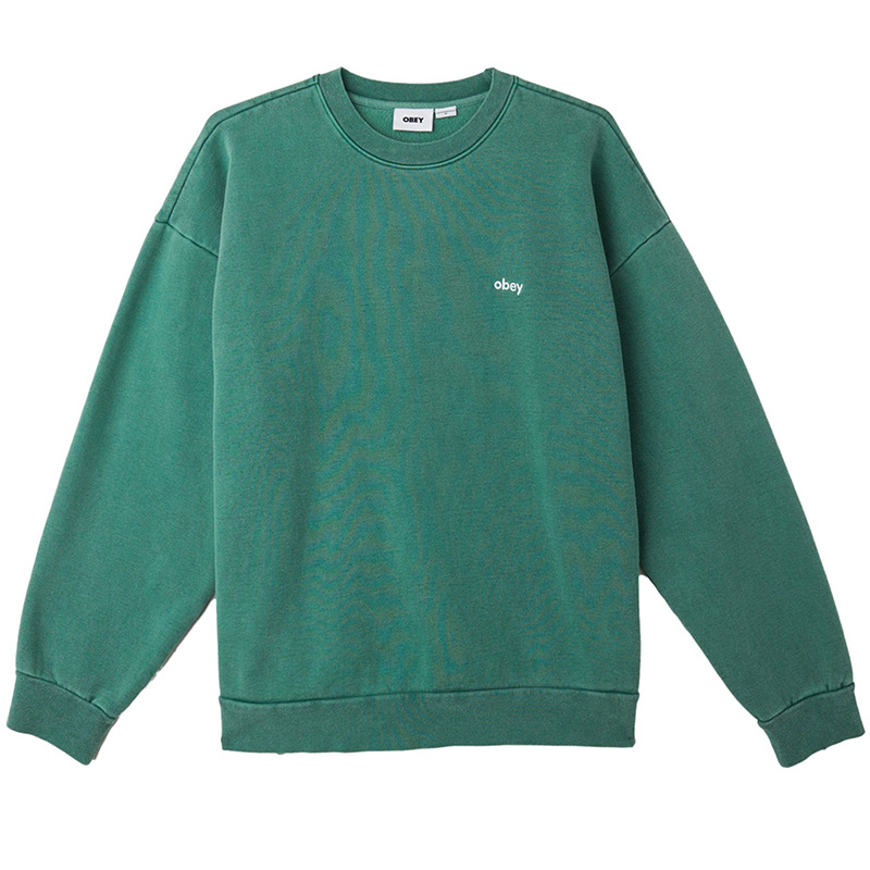 Obey Lowercase Pigment Crewneck Sweater Pigment Aventurine Green Obey Lowercase Pigment Crewneck Sweater Pigment Aventurine Green