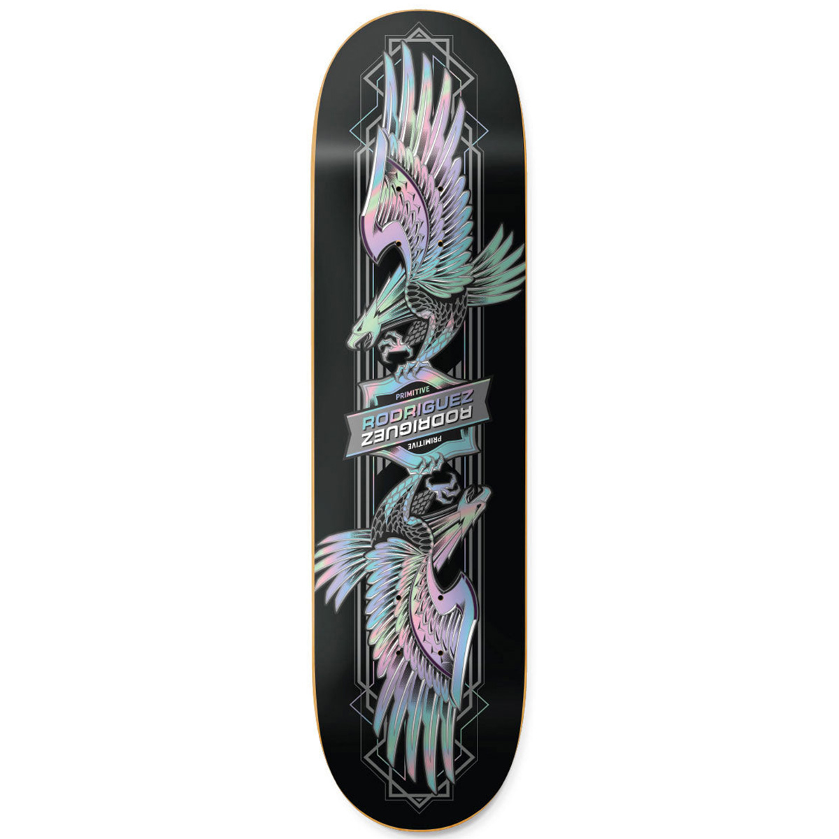 Primitive Rodriguez Eagle Twin Nose Skateboard Deck Black/Foil 8.25