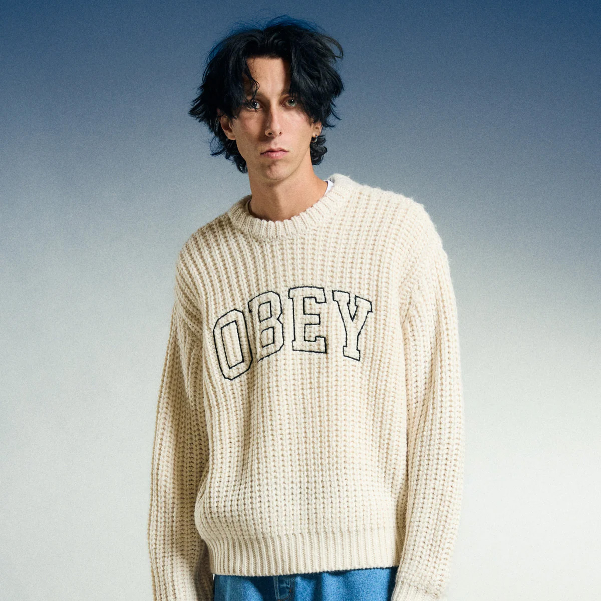 Obey Collegiate Sweater Whisper White