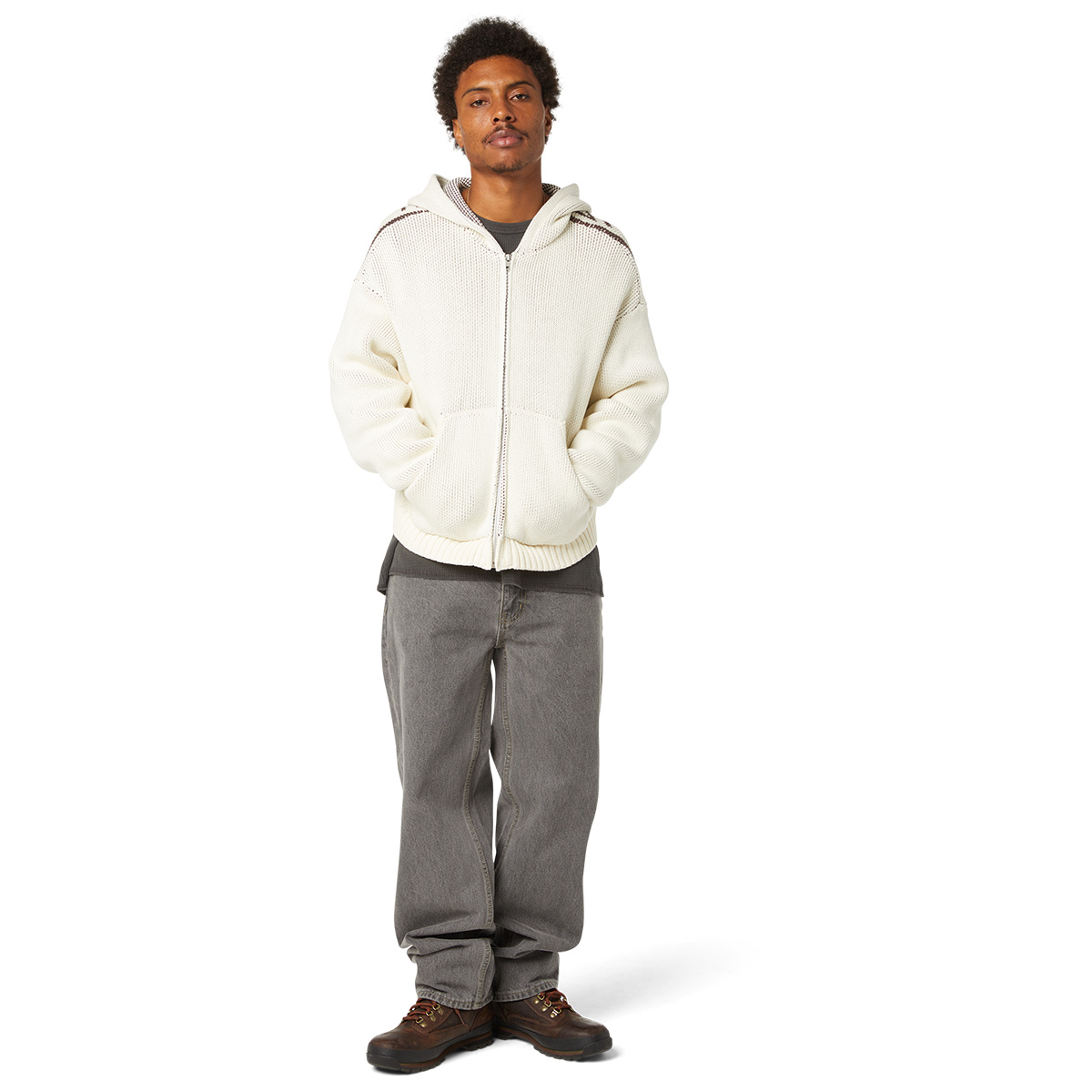 HUF Token Zip Hooded Sweater Bleach