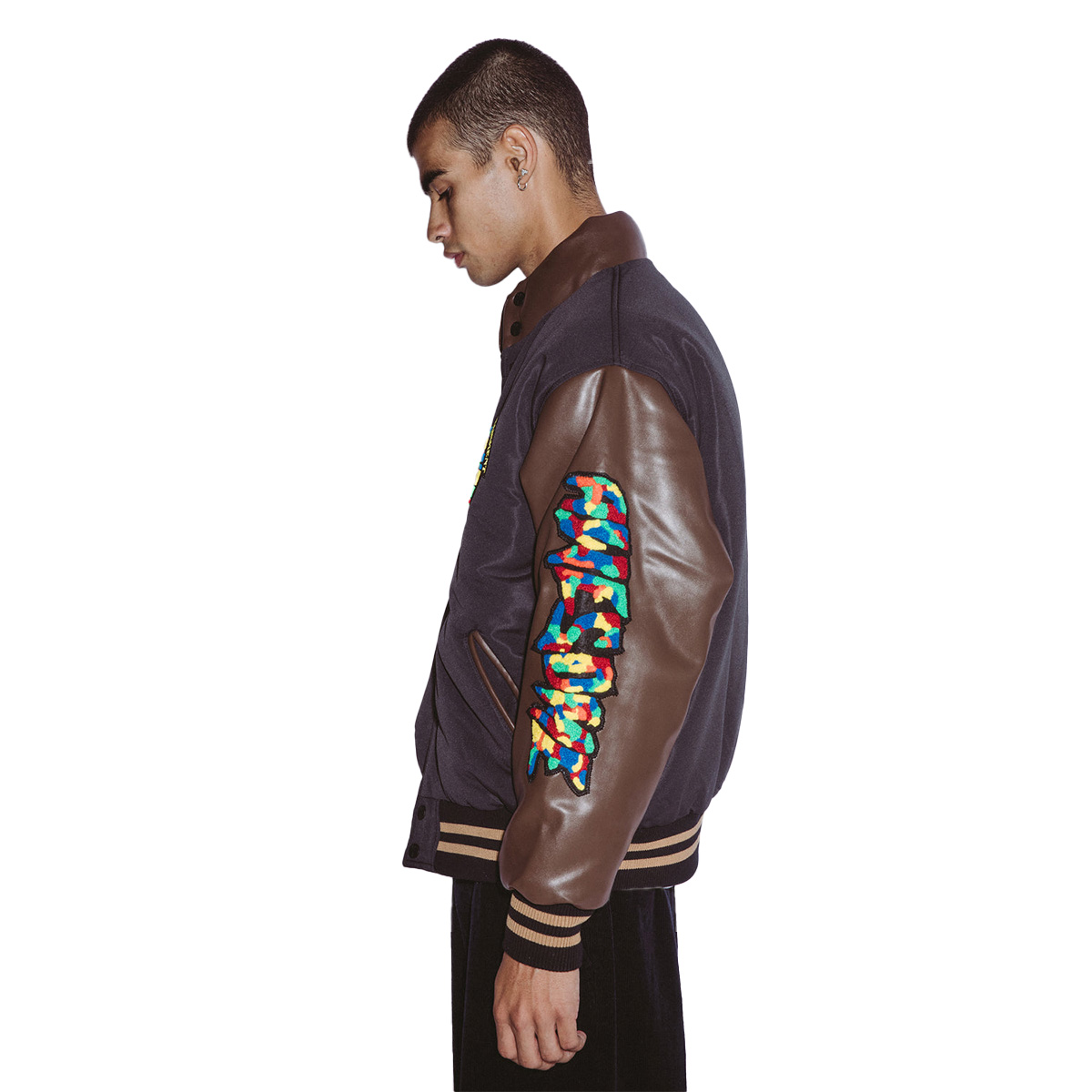 Fucking Awesome Gum Stamp Chenniele Varsity Puffer Jacket Black/Brown