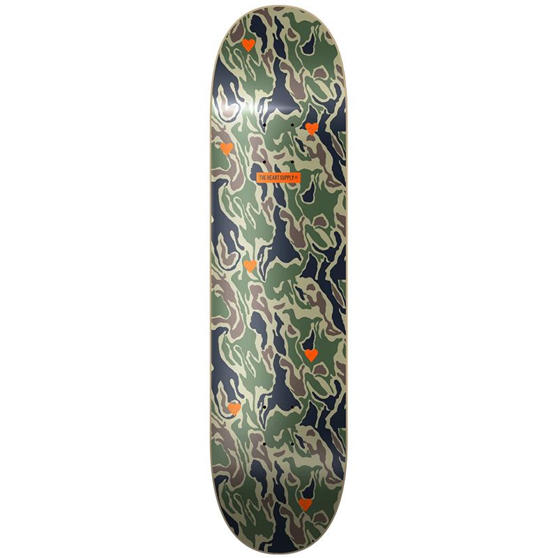 Heart Supply Luxury Camo Skateboard Deck Black/Green 8.25