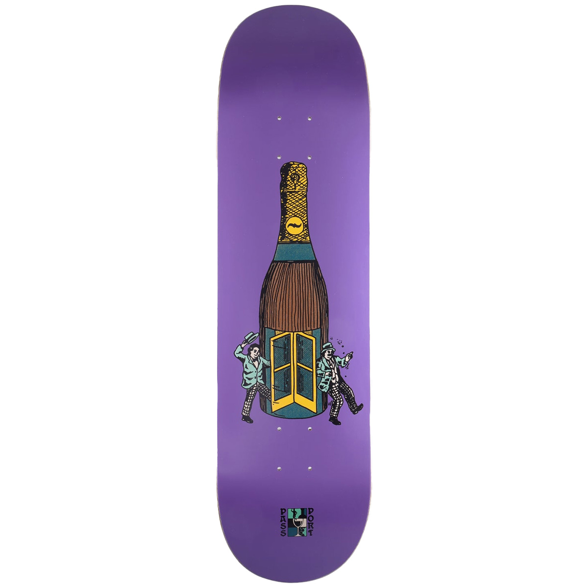 Pass Port Wine Em & Dine Em Always Open Skateboard Deck 8.38 Pass Port Wine Em & Dine Em Always Open Skateboard Deck 8.38