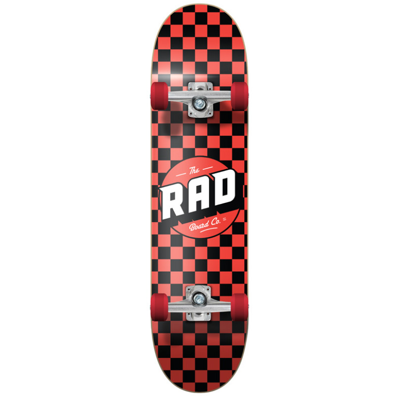 Rad Checkers Dude Crew Complete Skateboard Black/Red 7.75