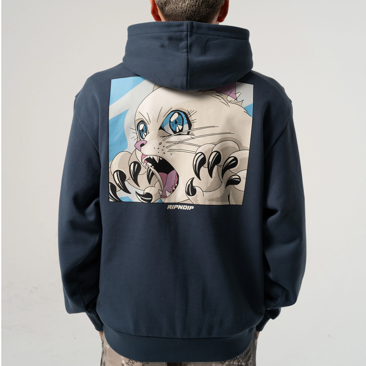 RIPNDIP Metal Claw Hooded Sweater Navy RIPNDIP Metal Claw Hooded Sweater Navy