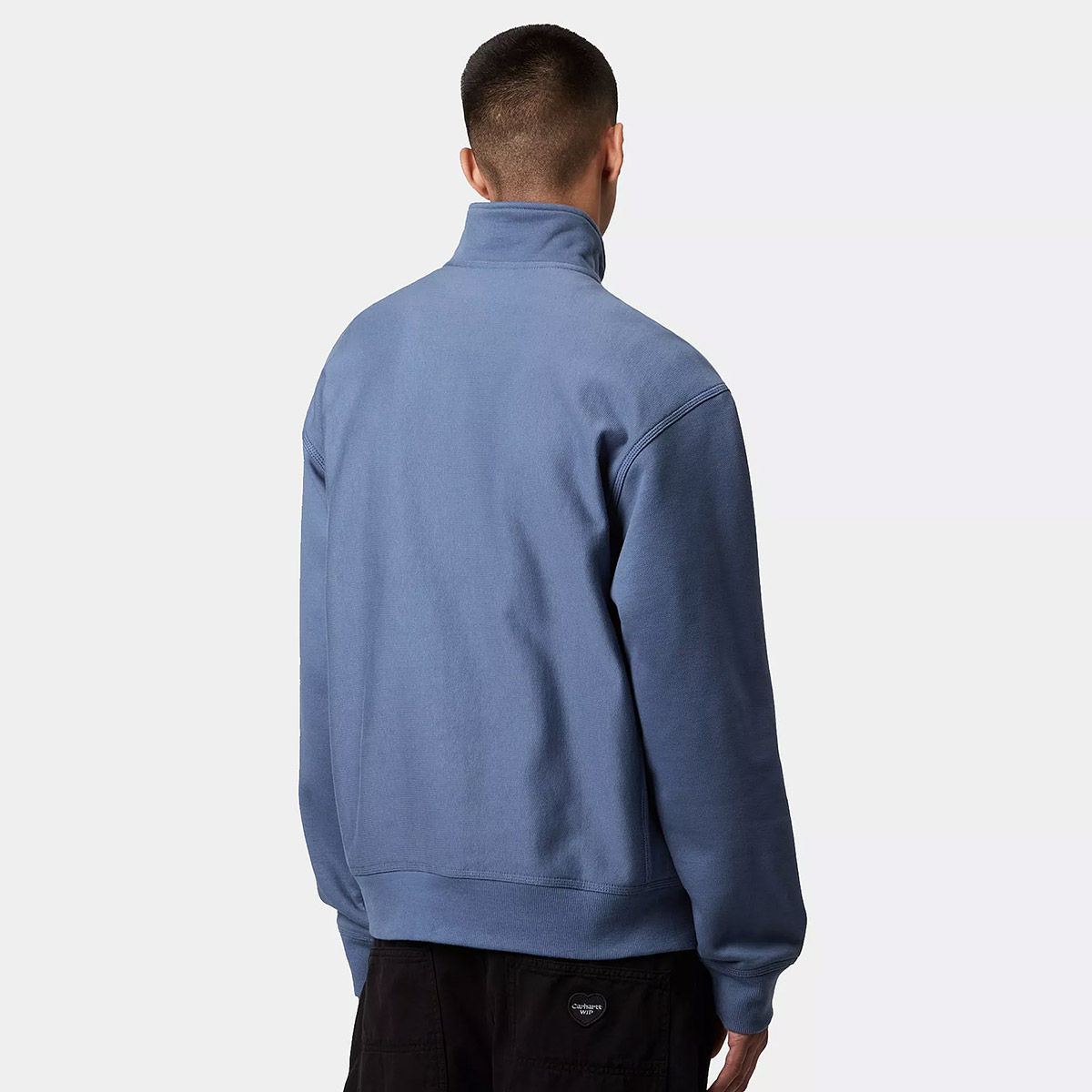 Carhartt WIP Half Zip American Script Sweater Blue Iris Carhartt WIP Half Zip American Script Sweater Blue Iris