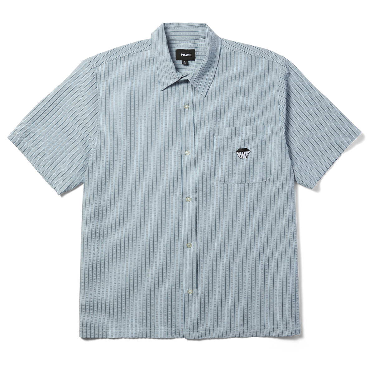 HUF Big Block Striped T-Shirt Light Blue