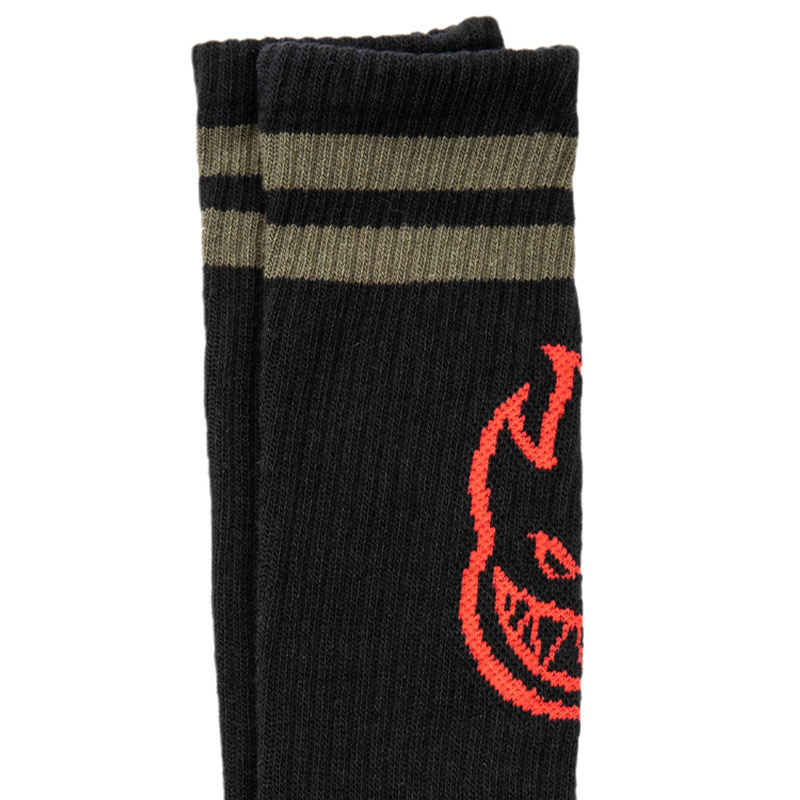 Spitfire Heads Up Socks Black/Olive/Red Spitfire Heads Up Socks Black/Olive/Red
