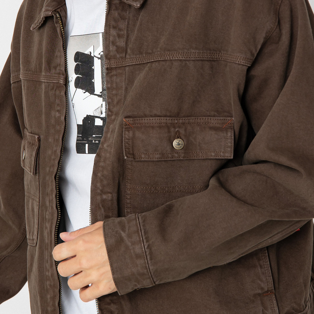 Vans Skate Garage Denim Jacket Coal Brown Vans Skate Garage Denim Jacket Coal Brown