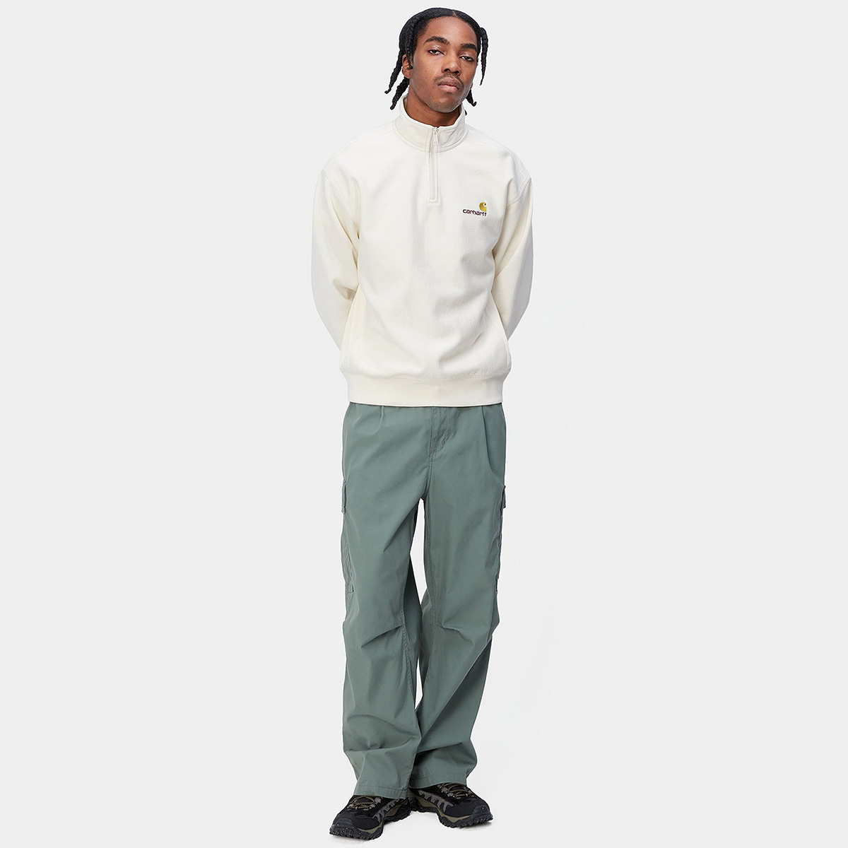 Carhartt WIP Half Zip American Script Sweater Wax