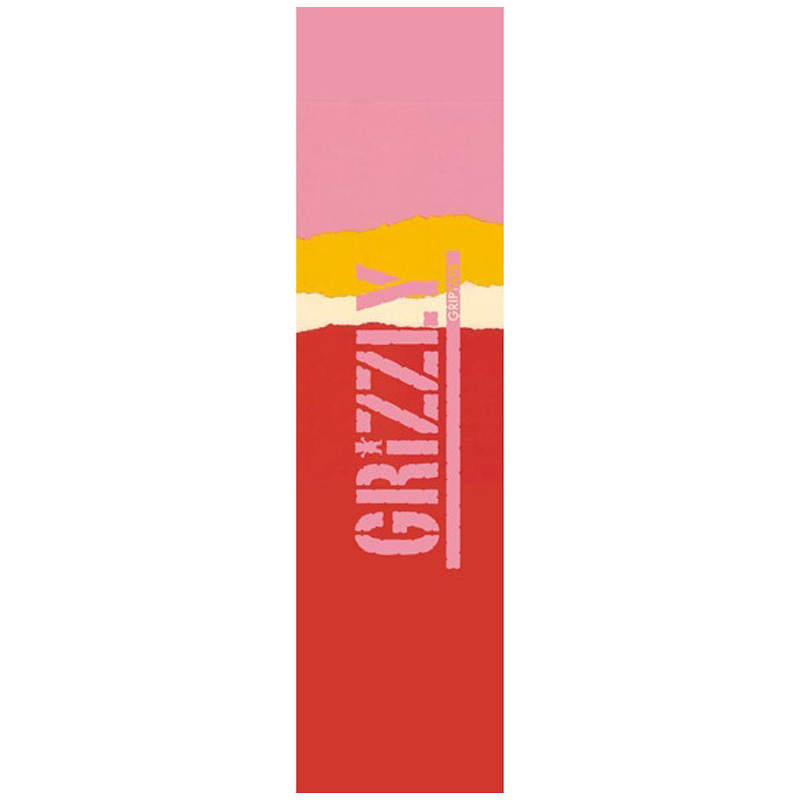 Grizzly Range Stamp Griptape Sheet Red/Pink 9.0