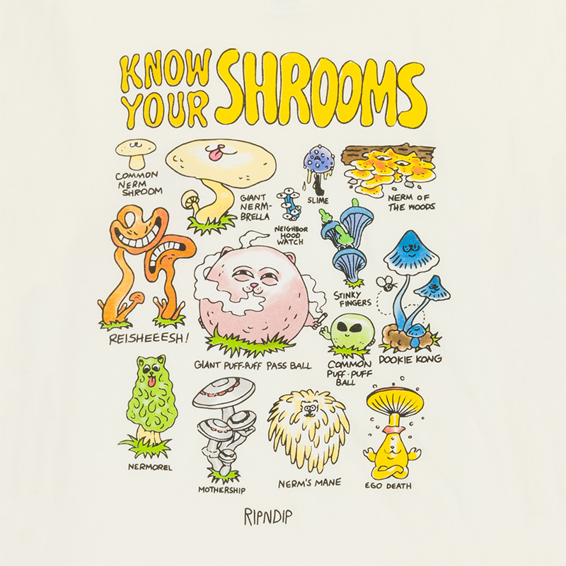RIPNDIP Know Ur Shrooms T-Shirt Natural RIPNDIP Know Ur Shrooms T-Shirt Natural