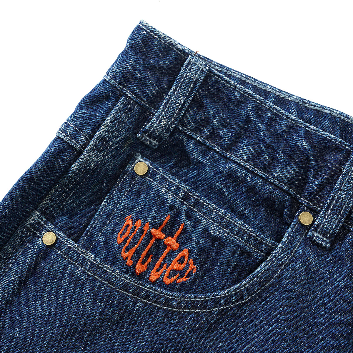 Butter Goods Spider Denim Jeans Dark Indigo Butter Goods Spider Denim Jeans Dark Indigo