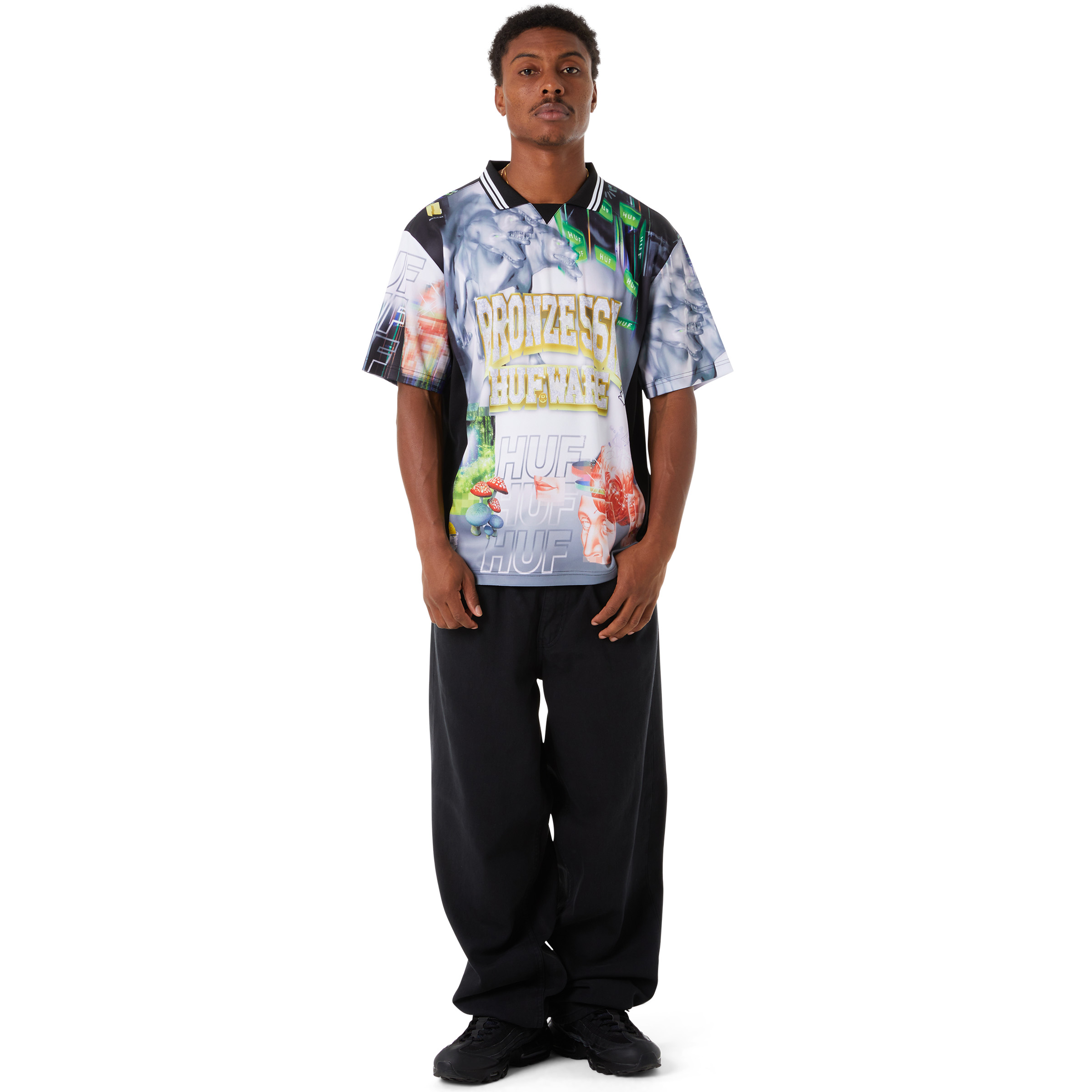 HUF X Bronze 56K Glitched Soccer Jersey HUF X Bronze 56K Glitched Soccer Jersey