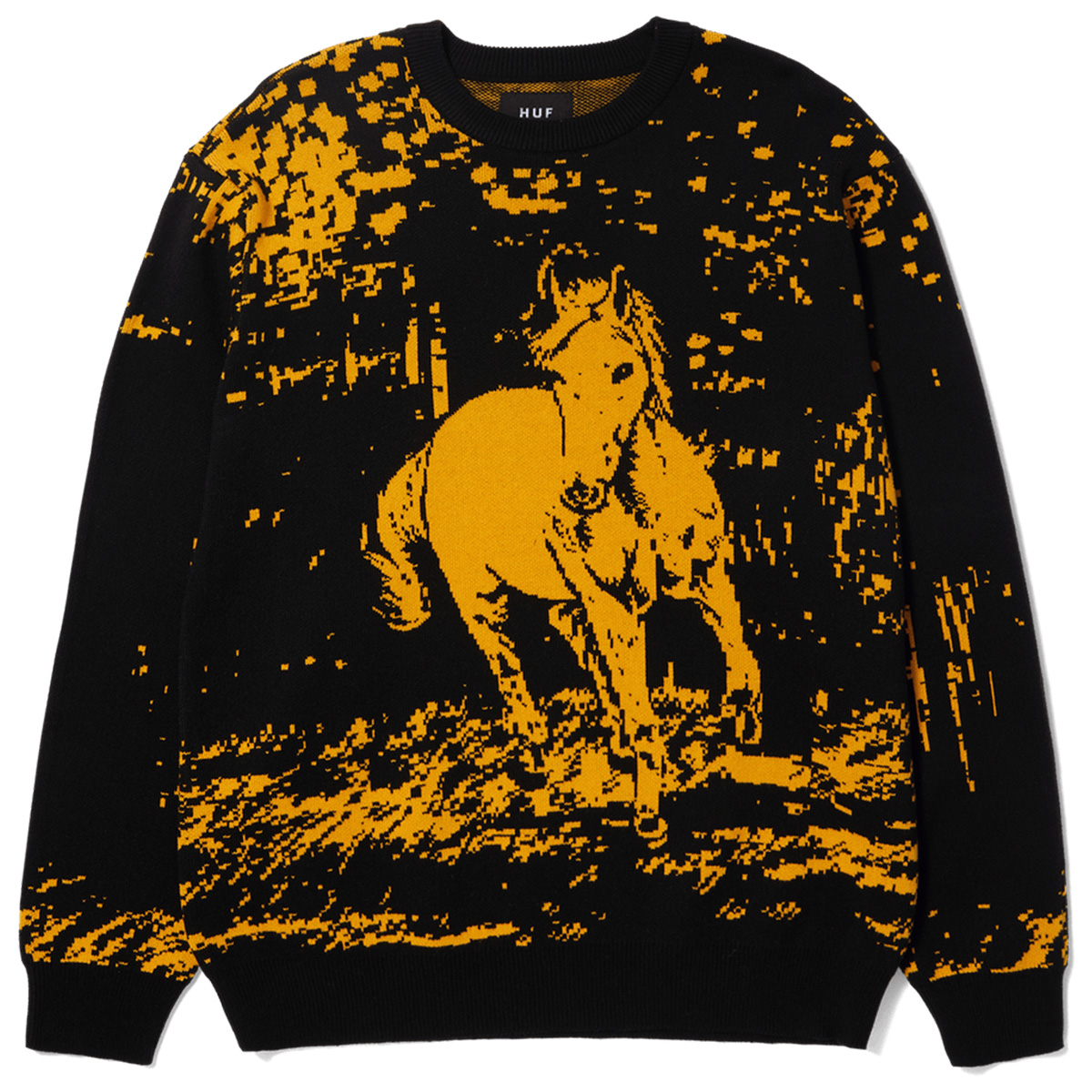 HUF No5 Horse Crewneck Sweater Black HUF No5 Horse Crewneck Sweater Black
