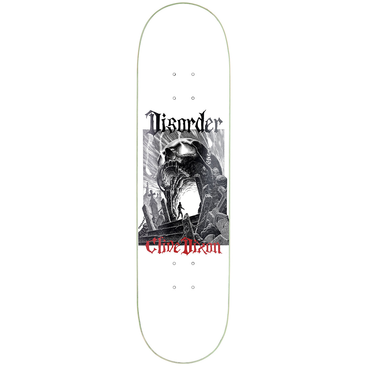 Disorder Clive Dixon Six Feet Skateboard Deck White 8.5