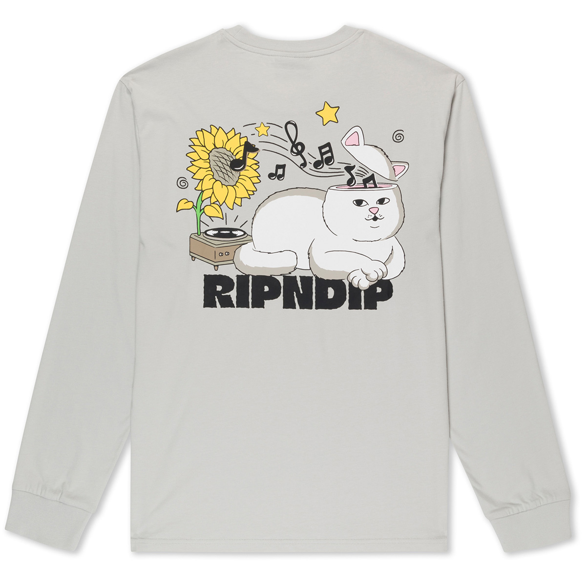 RipnDip No Music No Life Longsleeve T-Shirt Grey RipnDip No Music No Life Longsleeve T-Shirt Grey