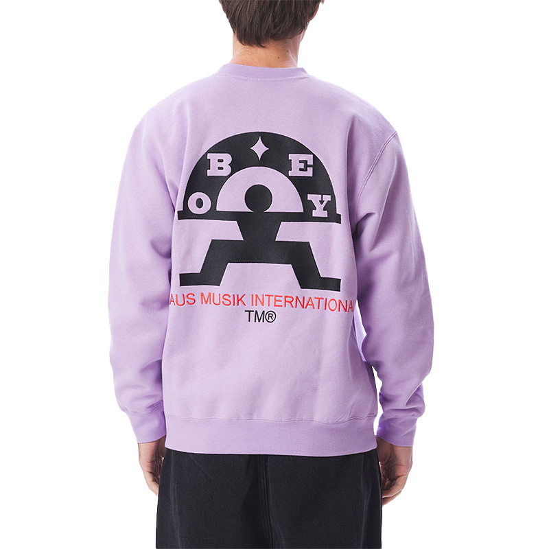 Obey Haus Musik Crewneck Sweater Digital Lavender Obey Haus Musik Crewneck Sweater Digital Lavender