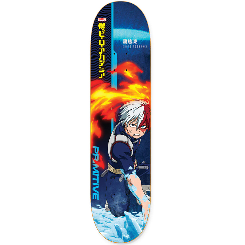 Primitive x My Hero Academia Shoto Todoroki Skateboard Deck Blue 8.125