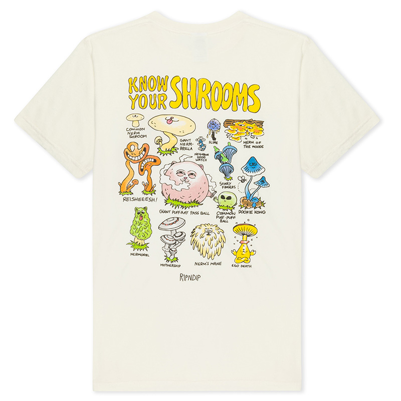 RIPNDIP Know Ur Shrooms T-Shirt Natural RIPNDIP Know Ur Shrooms T-Shirt Natural
