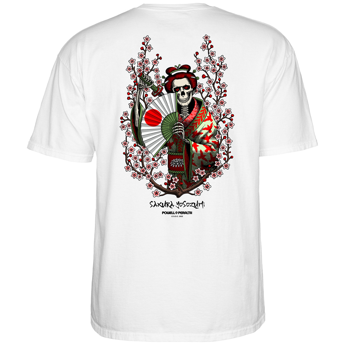 Powell Peralta Sakura Yosozumi Samurai T-Shirt White Powell Peralta Sakura Yosozumi Samurai T-Shirt White