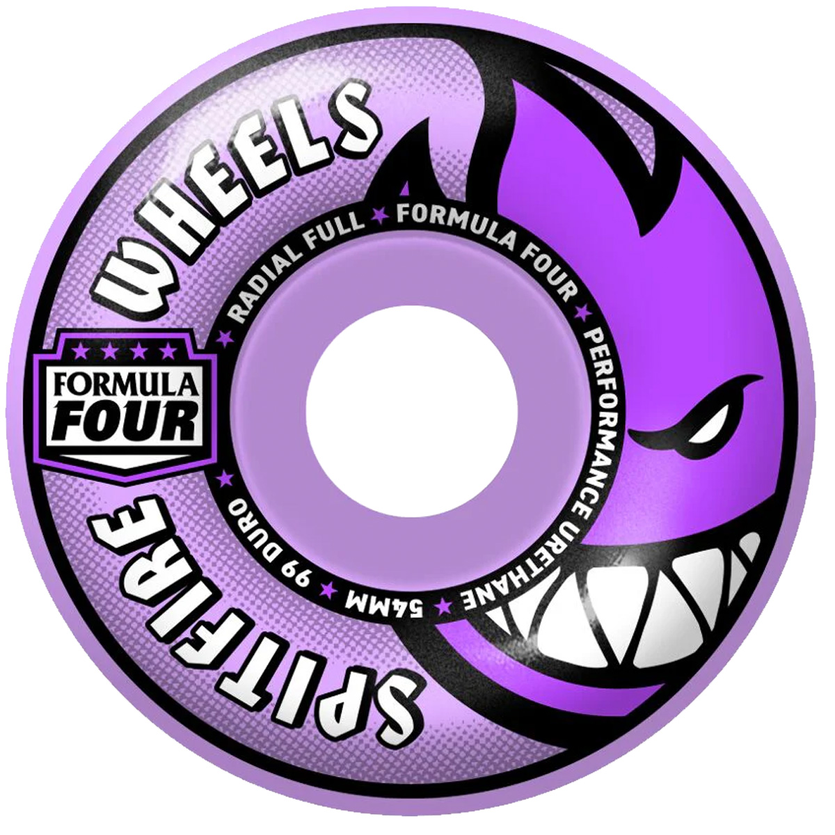 Spitfire Formula Four Team Colors Radial Full Wheels Light Purple 99D 54mm