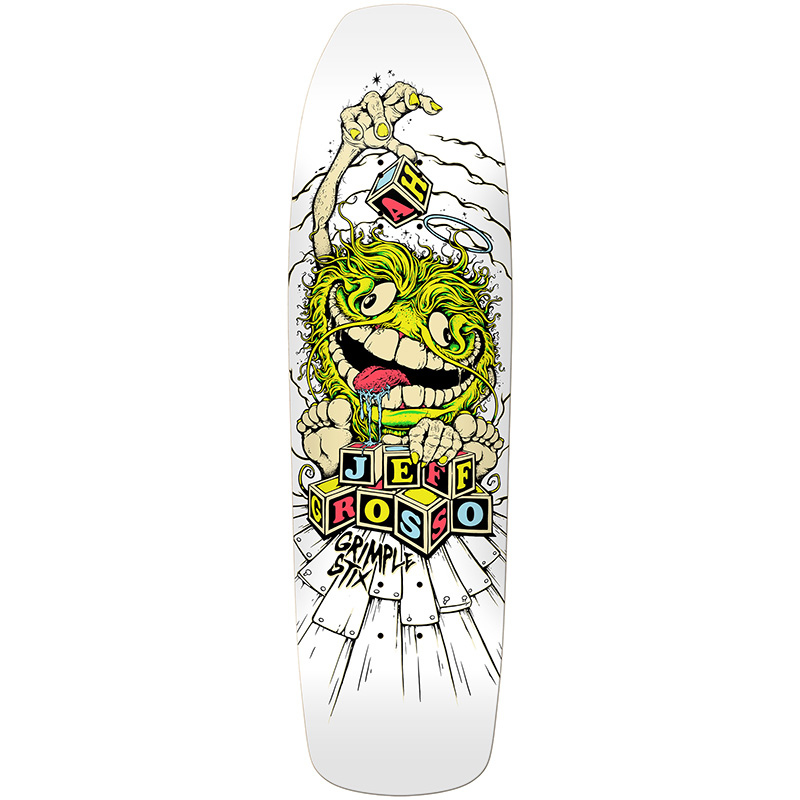 Anti Hero Grosso Grimple Stix Guest Board Skateboard Deck White 9.25