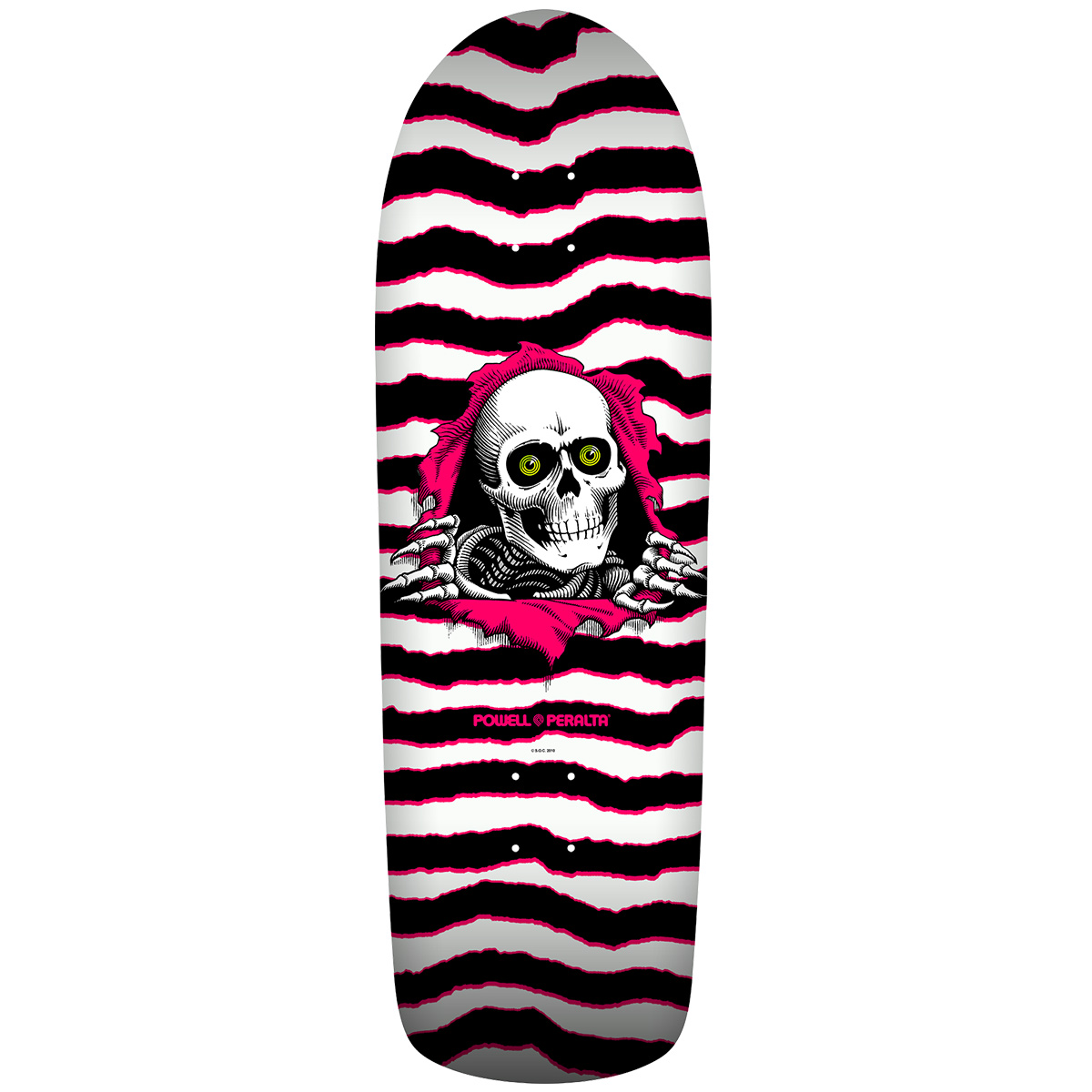 Powell Peralta Old School Ripper Skateboard Deck White/Pink Shape 144 10.0 Powell Peralta Old School Ripper Skateboard Deck White/Pink Shape 144 10.0