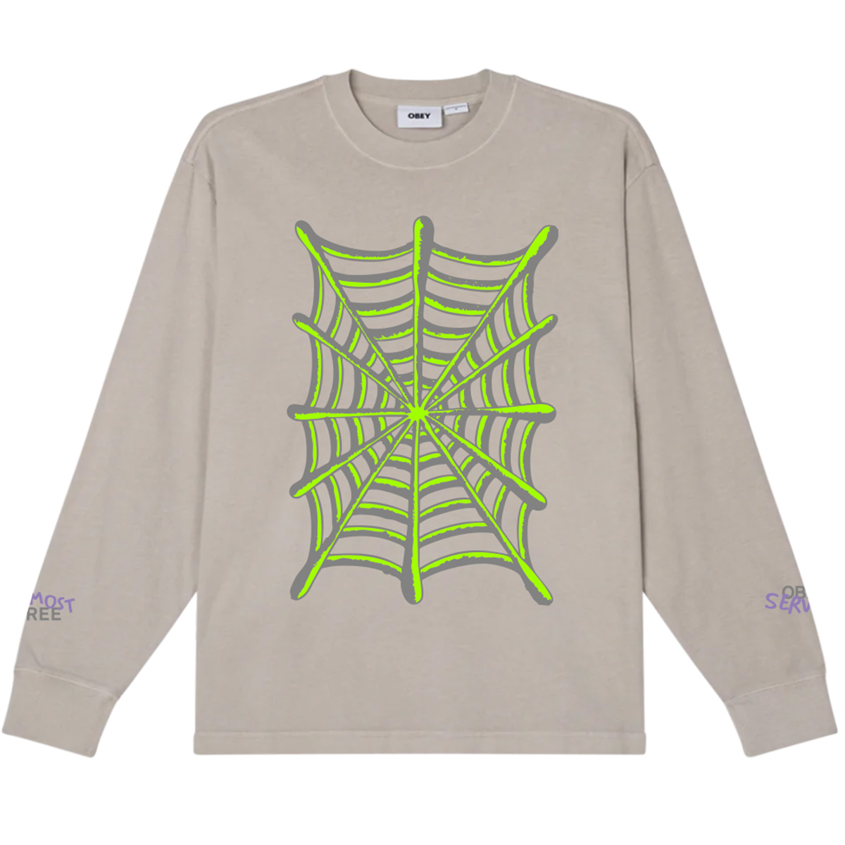 Obey Almost Free Obey Longsleeve T-Shirt Silver Grey