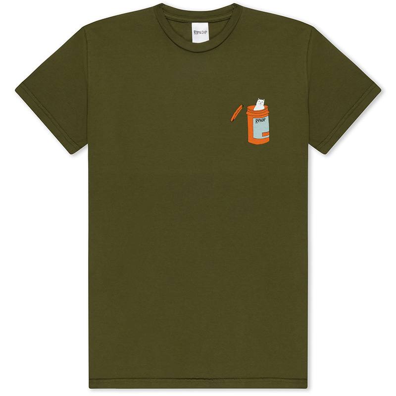 RIPNDIP Nermal Pills T-Shirt Military Green RIPNDIP Nermal Pills T-Shirt Military Green