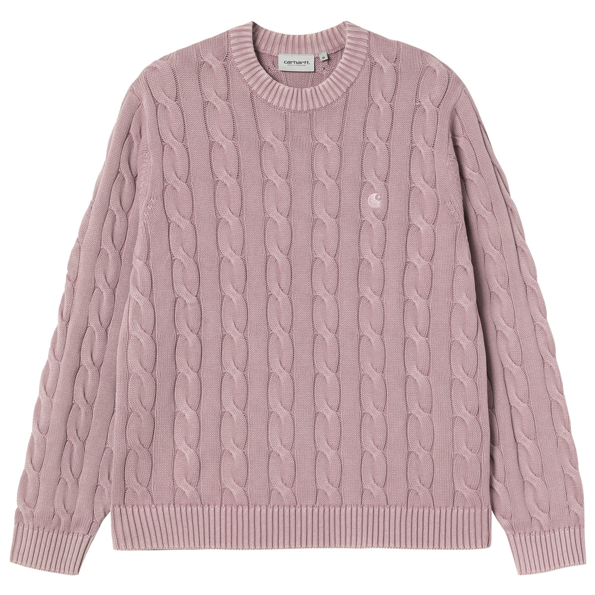 Carhartt WIP Carter Sweater Pink Fog Garment Dyed